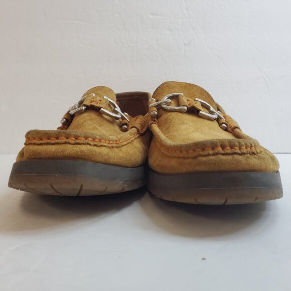 Donald Pliner Mens Lelio Bit Loafers Size 11 Brown Leather Slip On Almond Toe - Picture 2 of 13